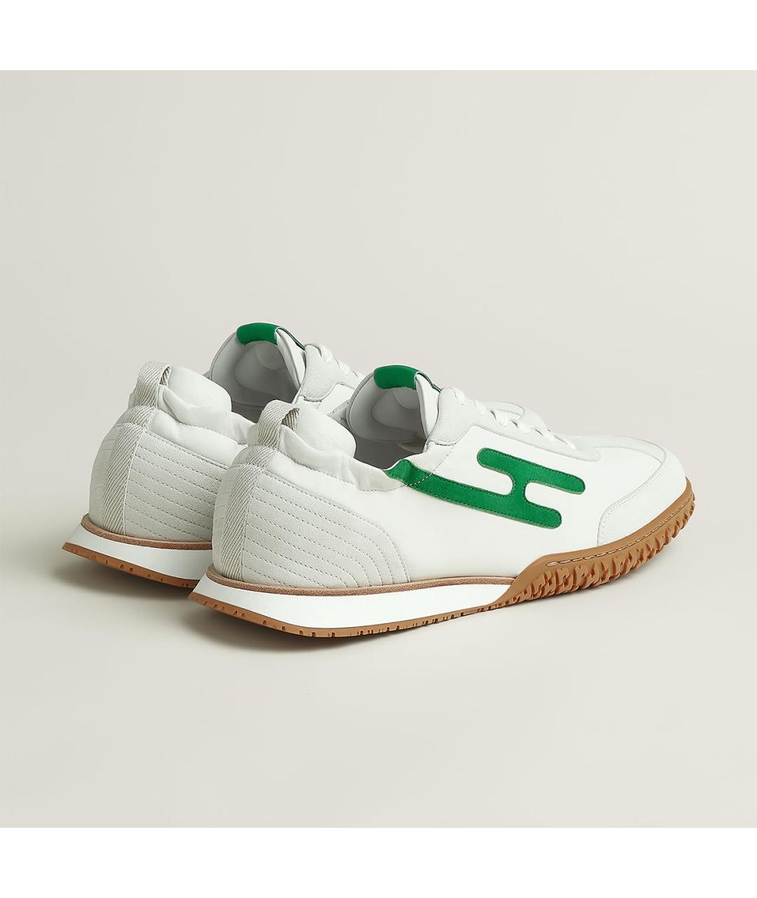 HERMES Белые кожаные низкие кроссовки / кеды, фото 4