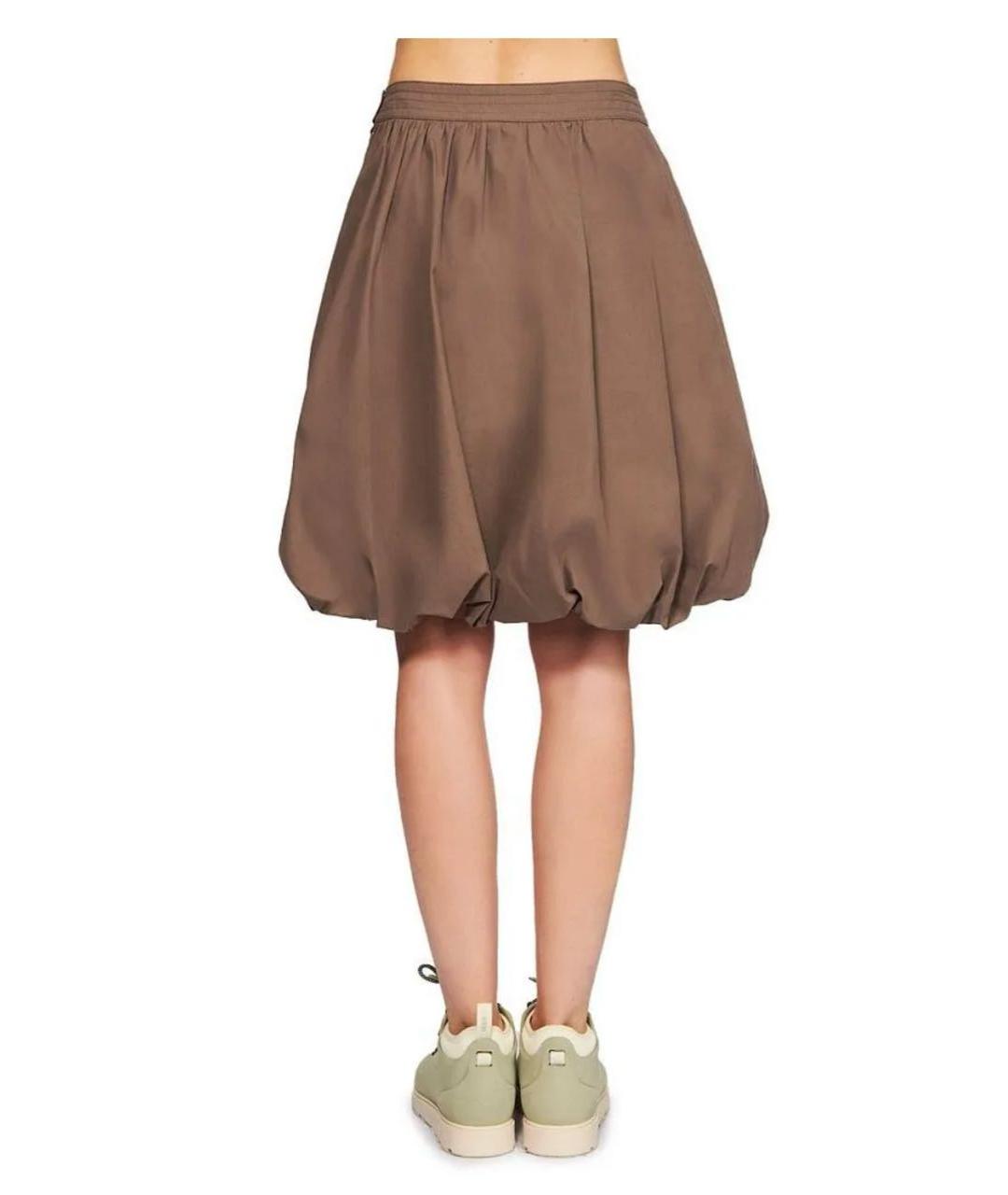 LOW CLASSIC Коричневая хлопковая юбка миди, фото 2