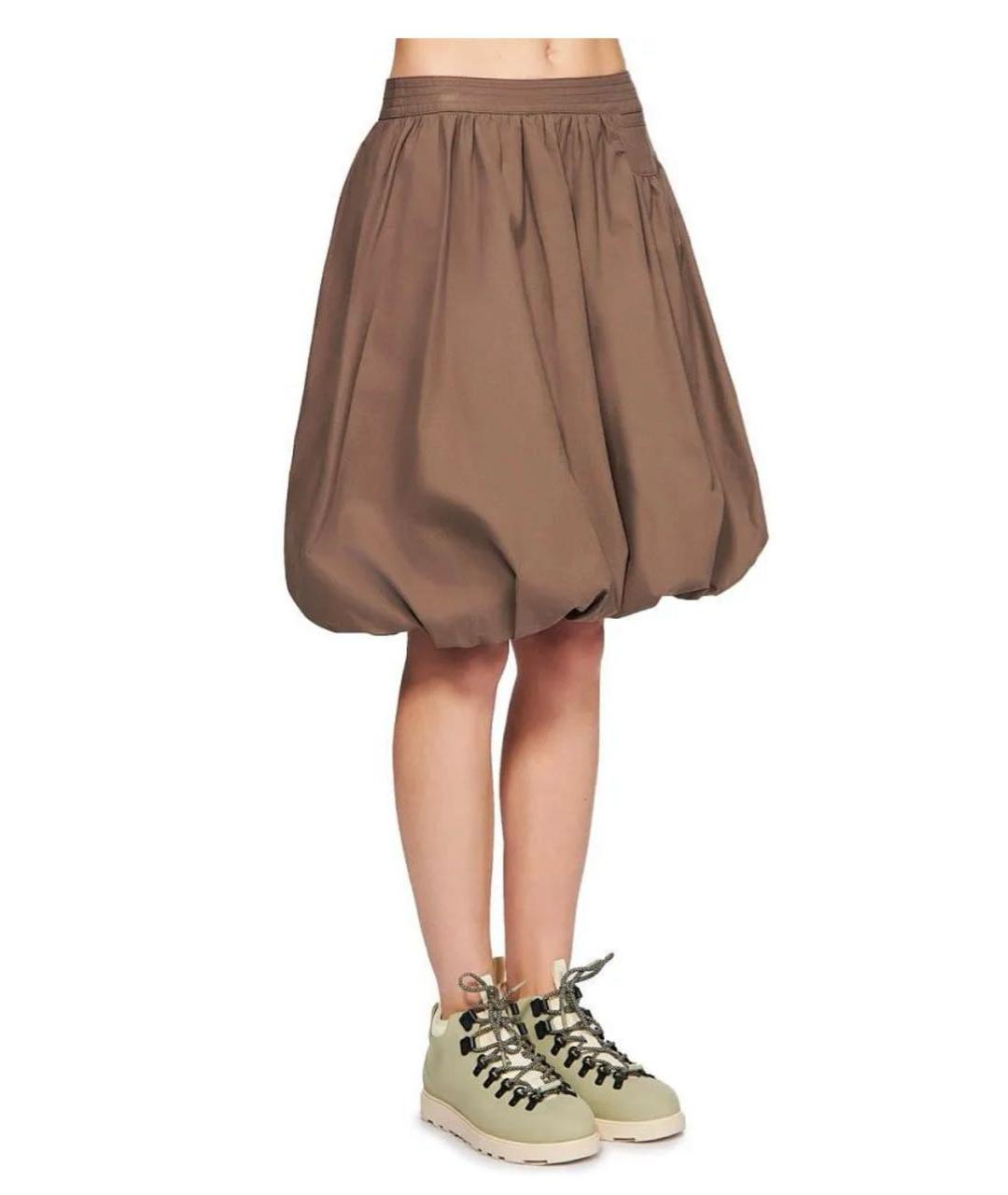 LOW CLASSIC Коричневая хлопковая юбка миди, фото 6