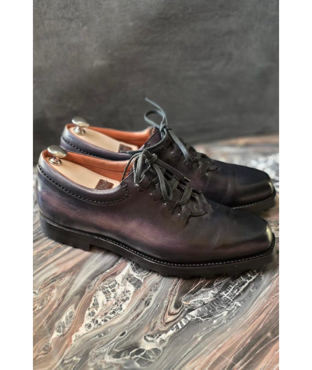 BERLUTI Черные кожаные низкие ботинки, фото 6