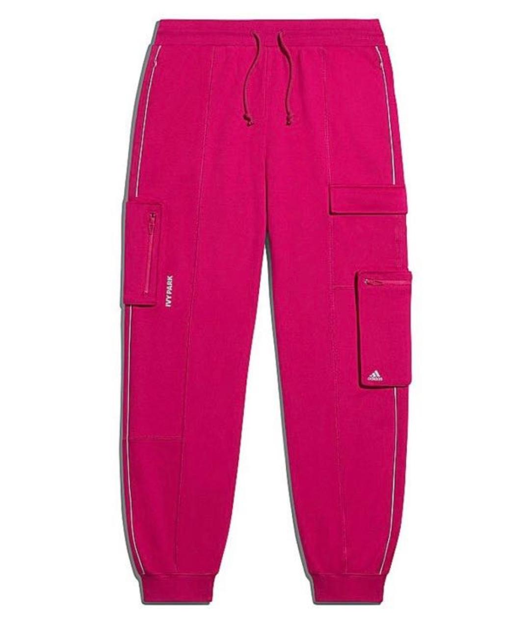 ADIDAS Фуксия хлопковые спортивные брюки и шорты, фото 1
