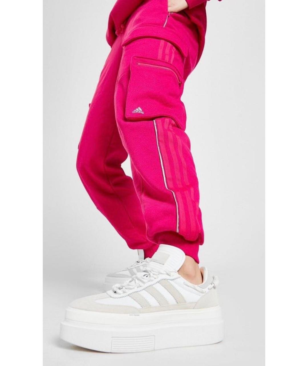 ADIDAS Фуксия хлопковые спортивные брюки и шорты, фото 2