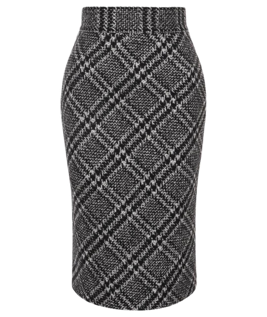 DOLCE&GABBANA Черная шерстяная юбка миди, фото 1