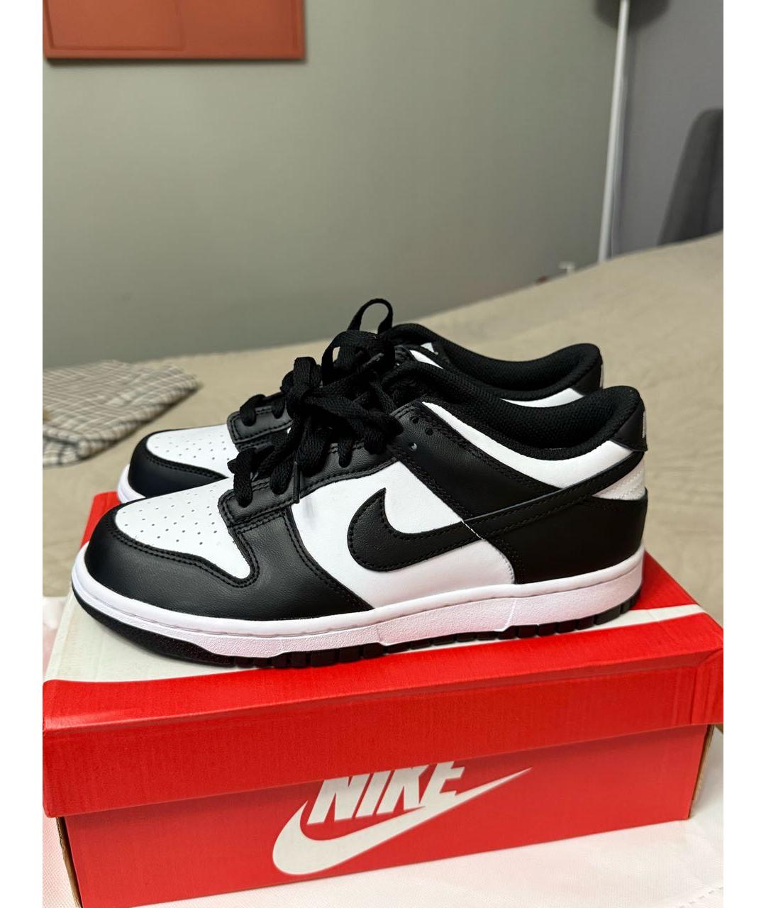 NIKE Черные кожаные низкие кроссовки / кеды, фото 6