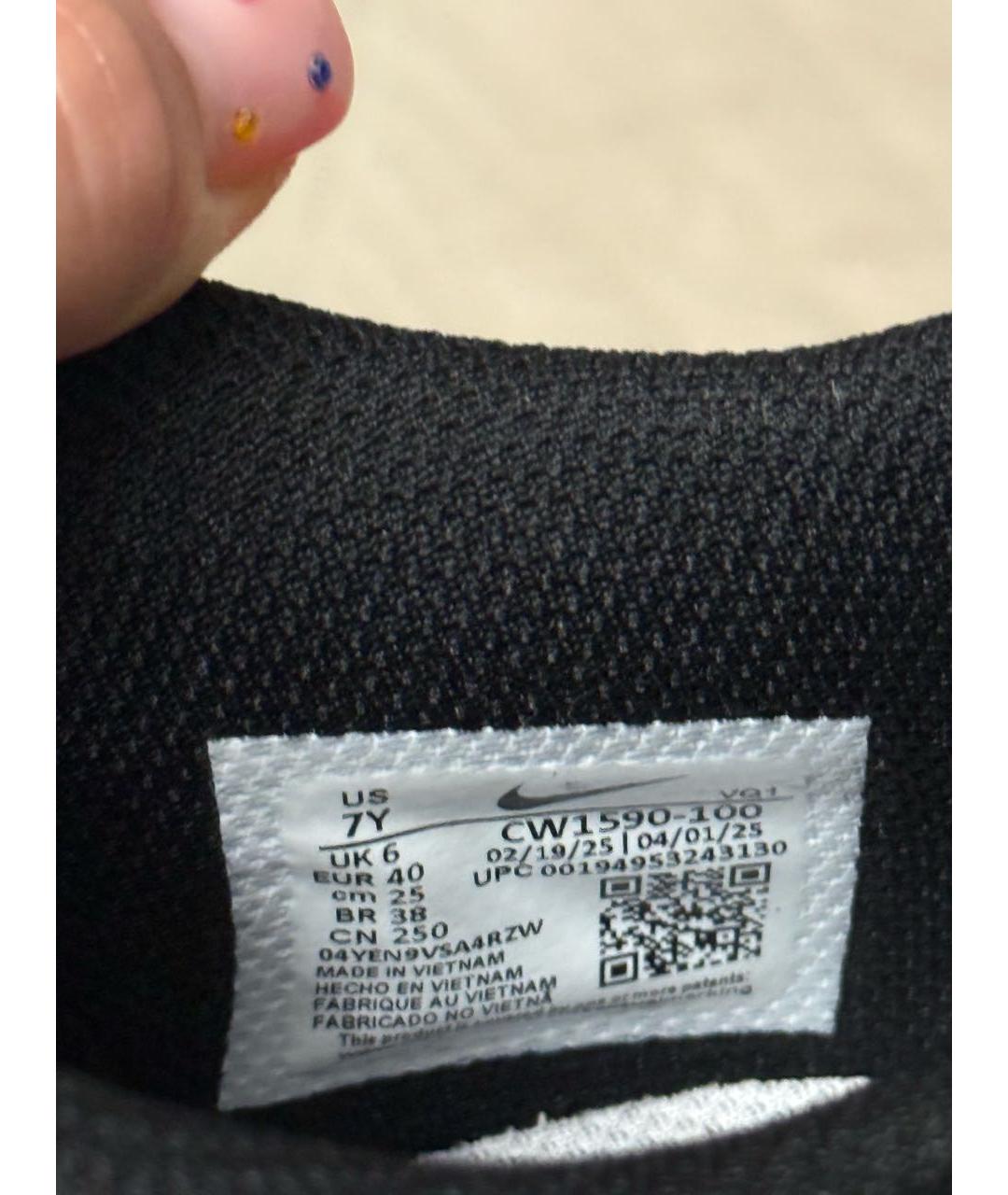 NIKE Черные кожаные низкие кроссовки / кеды, фото 4