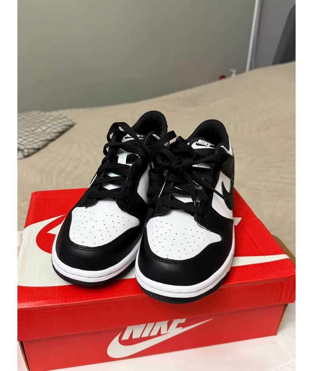 NIKE Черные кожаные низкие кроссовки / кеды, фото 2