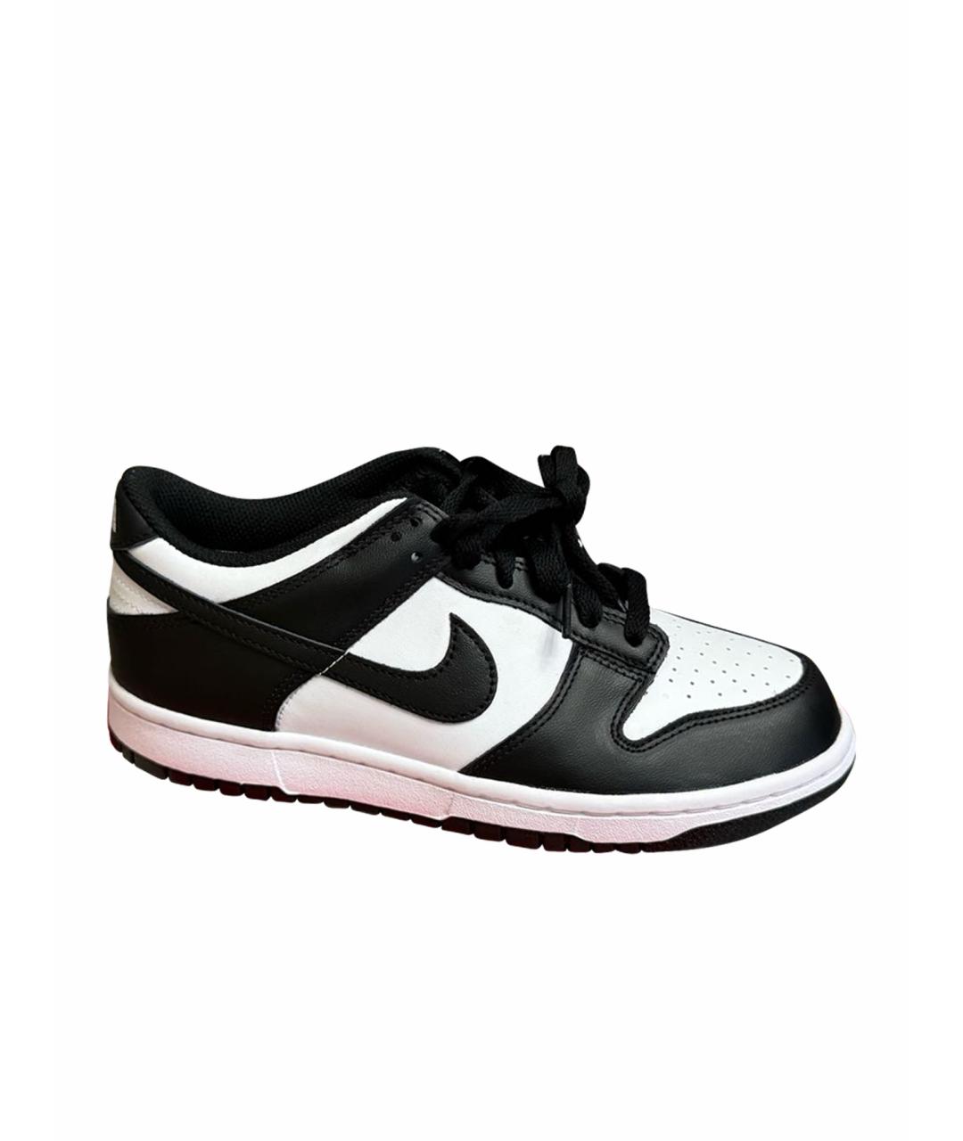 NIKE Черные кожаные низкие кроссовки / кеды, фото 1