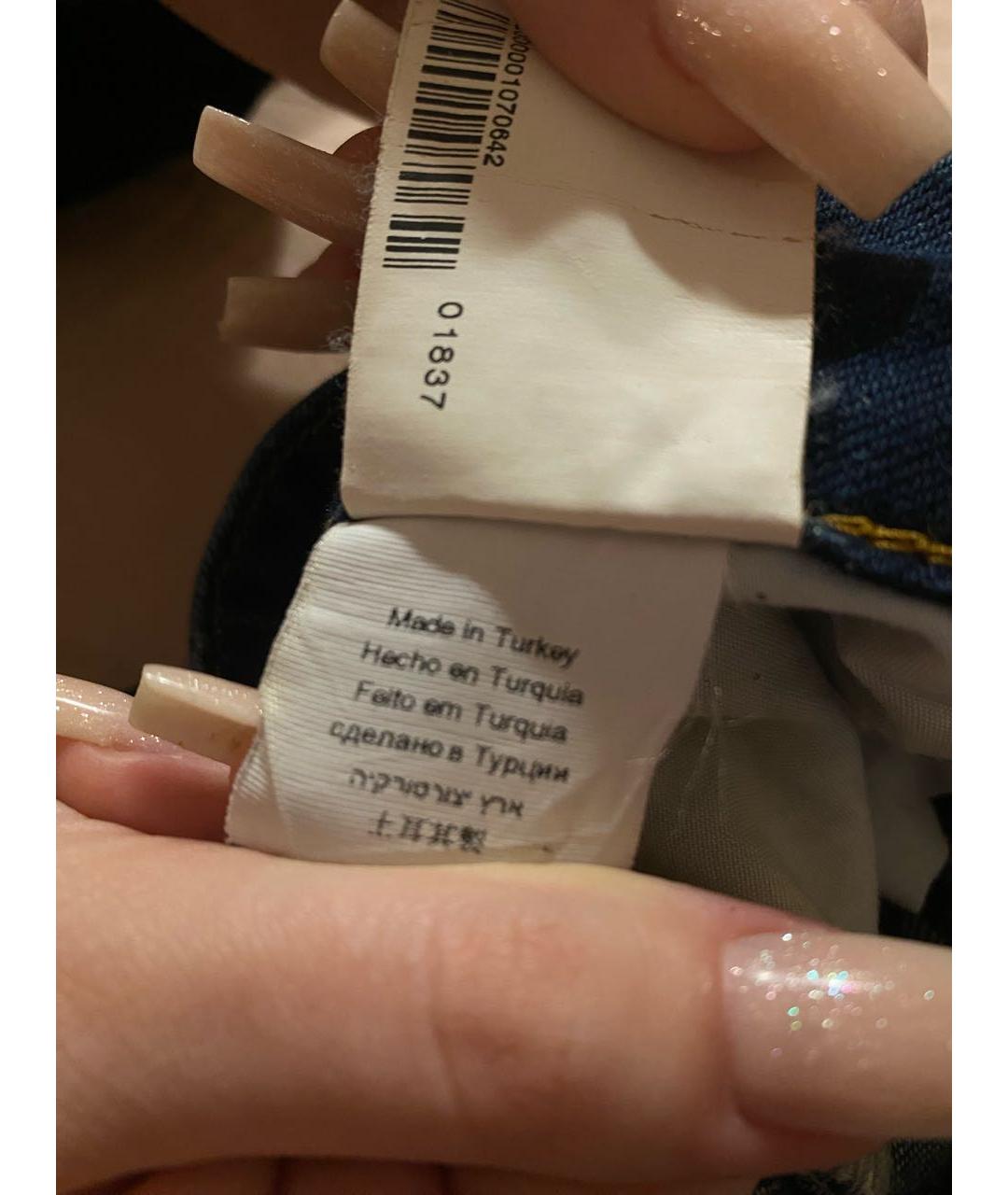 JUST CAVALLI Темно-синие хлопко-полиэстеровые прямые джинсы, фото 7