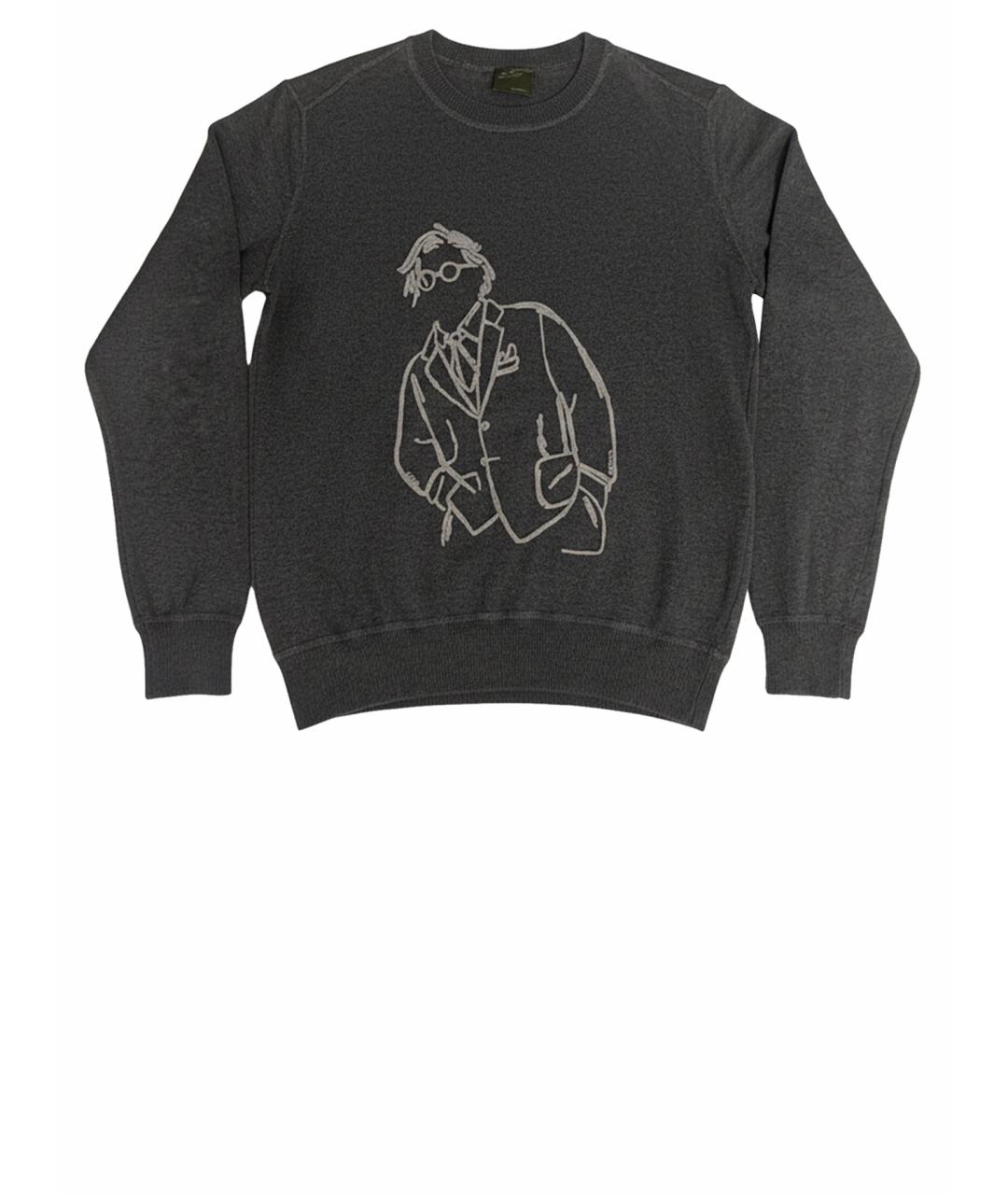 LARDINI Серый хлопковый джемпер / свитер, фото 1