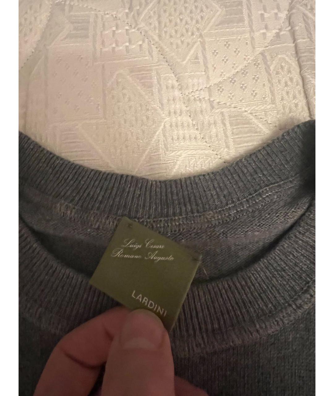 LARDINI Серый хлопковый джемпер / свитер, фото 7