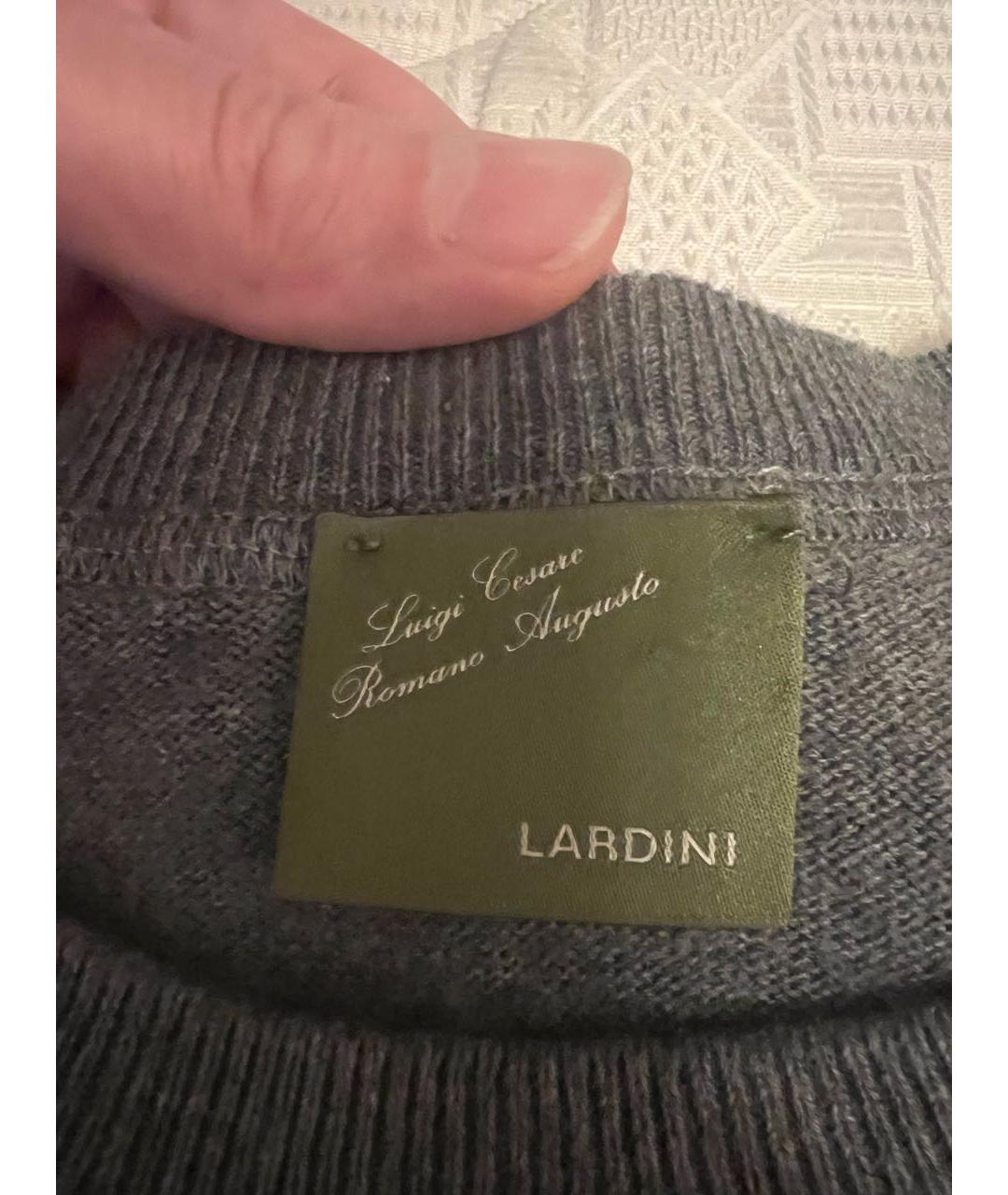 LARDINI Серый хлопковый джемпер / свитер, фото 3