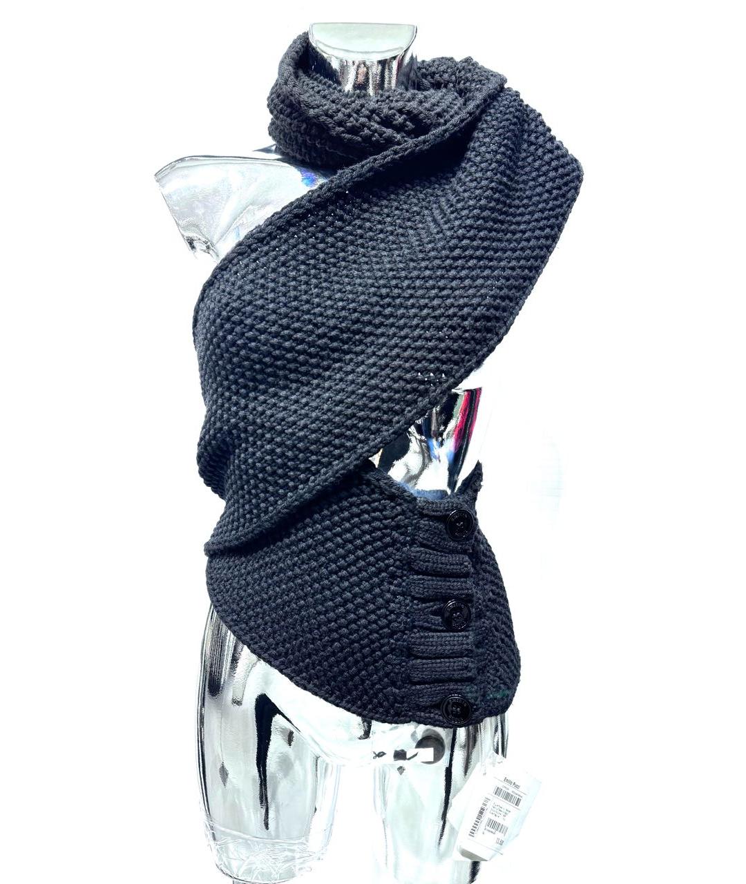 EMILIO PUCCI Черный шерстяной шарф, фото 2