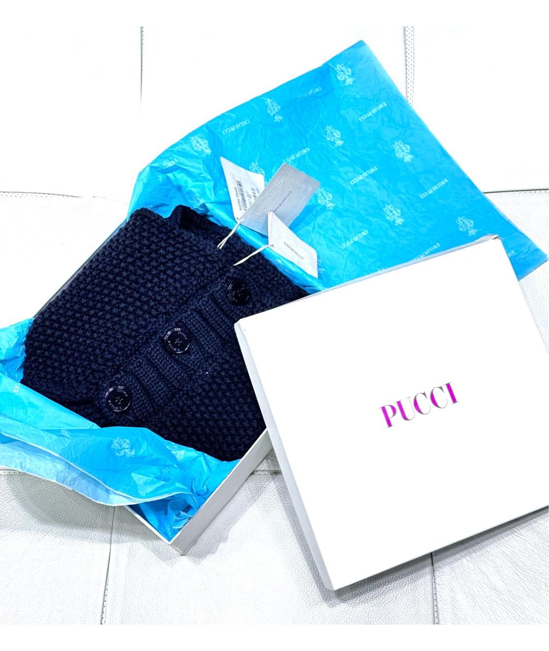 EMILIO PUCCI Черный шерстяной шарф, фото 7