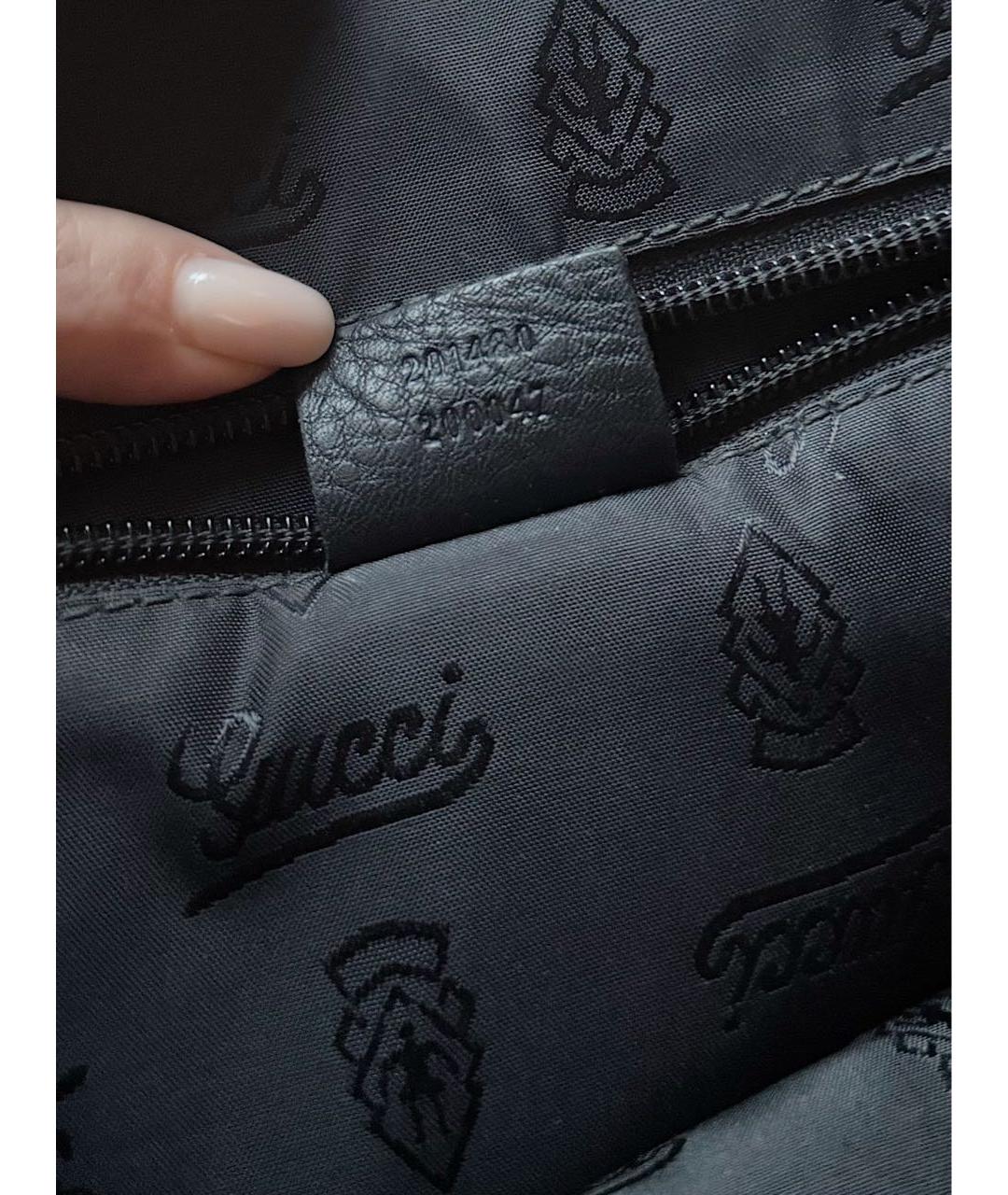 GUCCI Черный кожаный портфель, фото 4