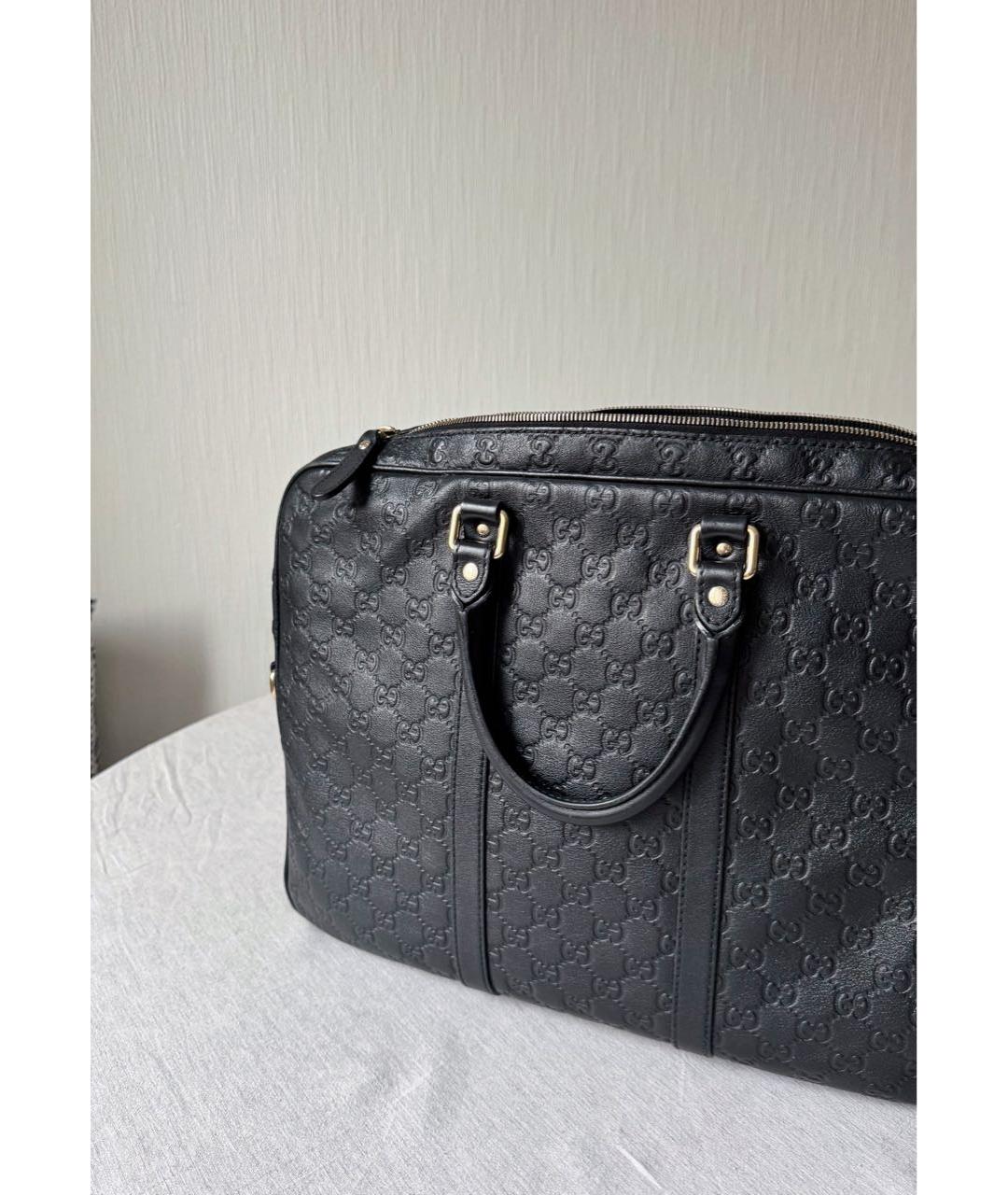 GUCCI Черный кожаный портфель, фото 7