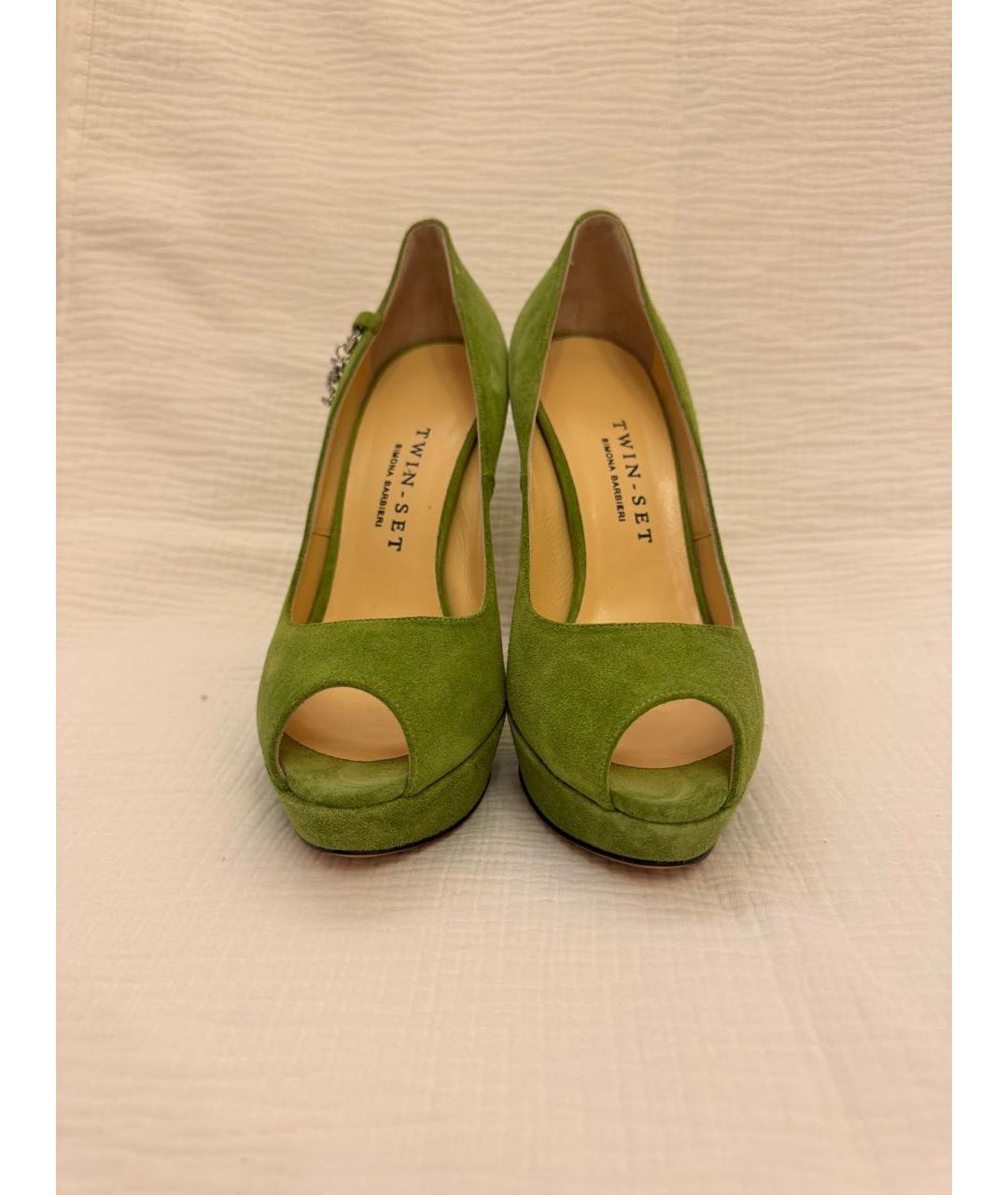 TWIN-SET Зеленые замшевые туфли, фото 3