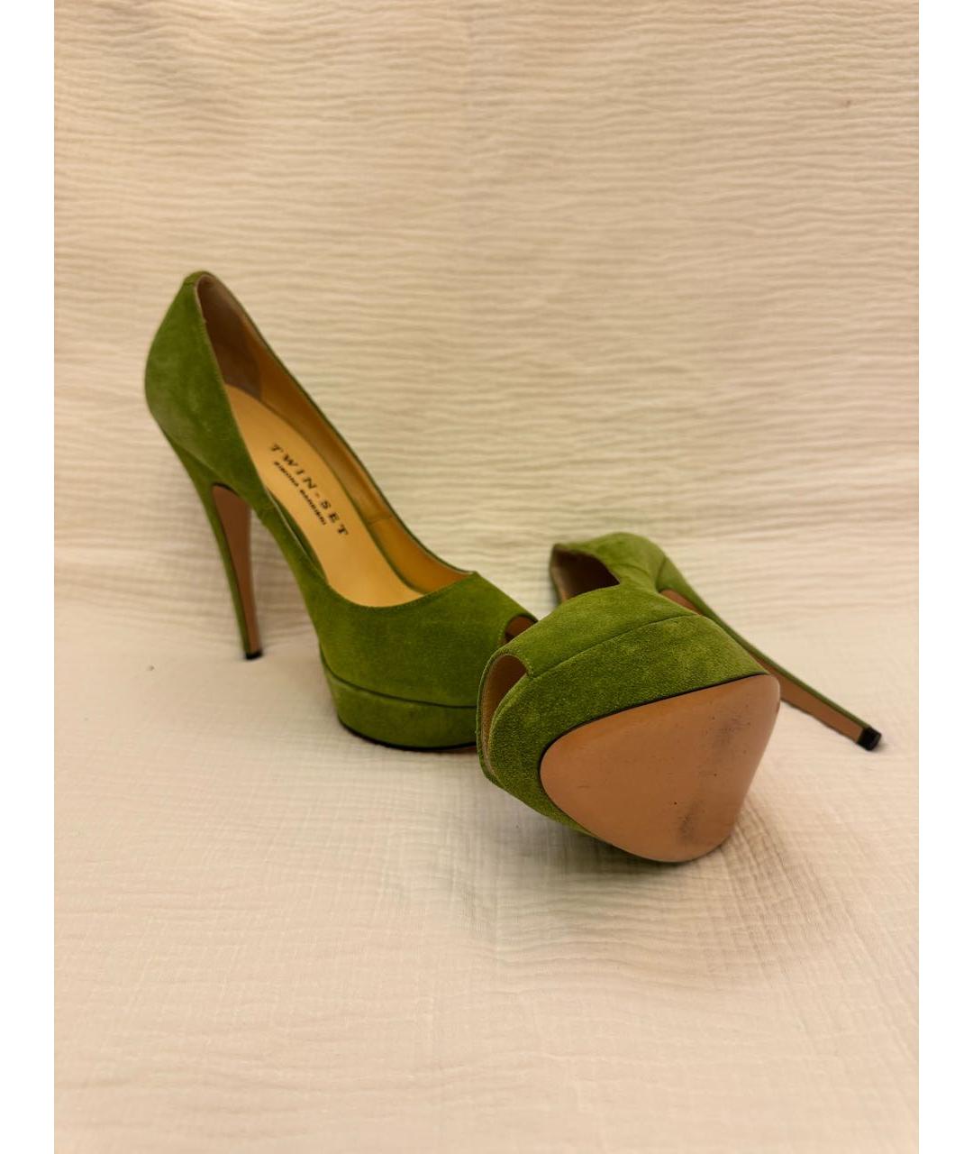 TWIN-SET Зеленые замшевые туфли, фото 7