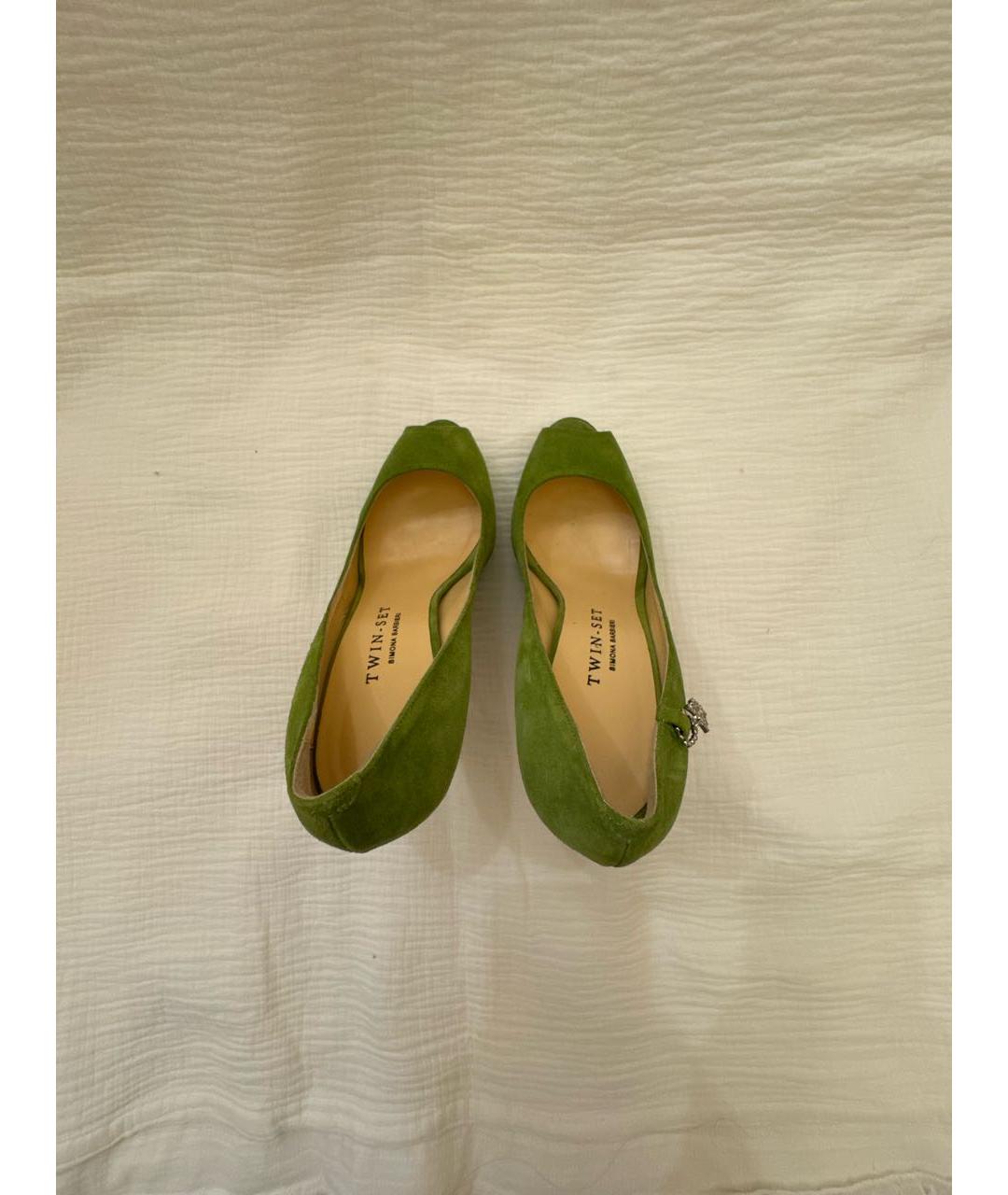 TWIN-SET Зеленые замшевые туфли, фото 4