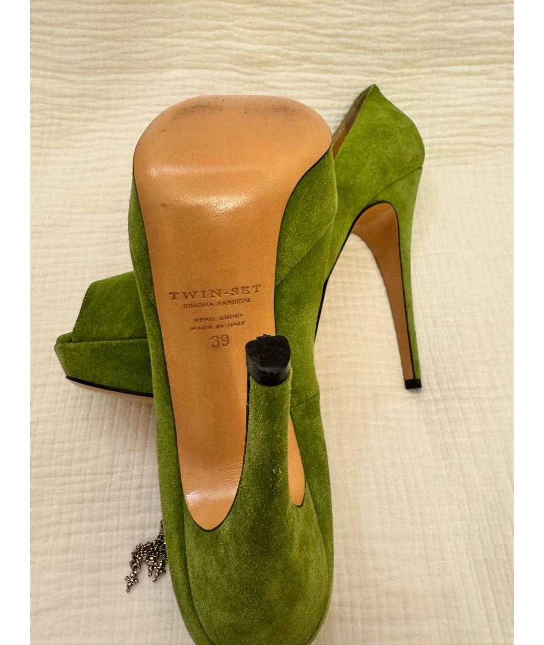 TWIN-SET Зеленые замшевые туфли, фото 6