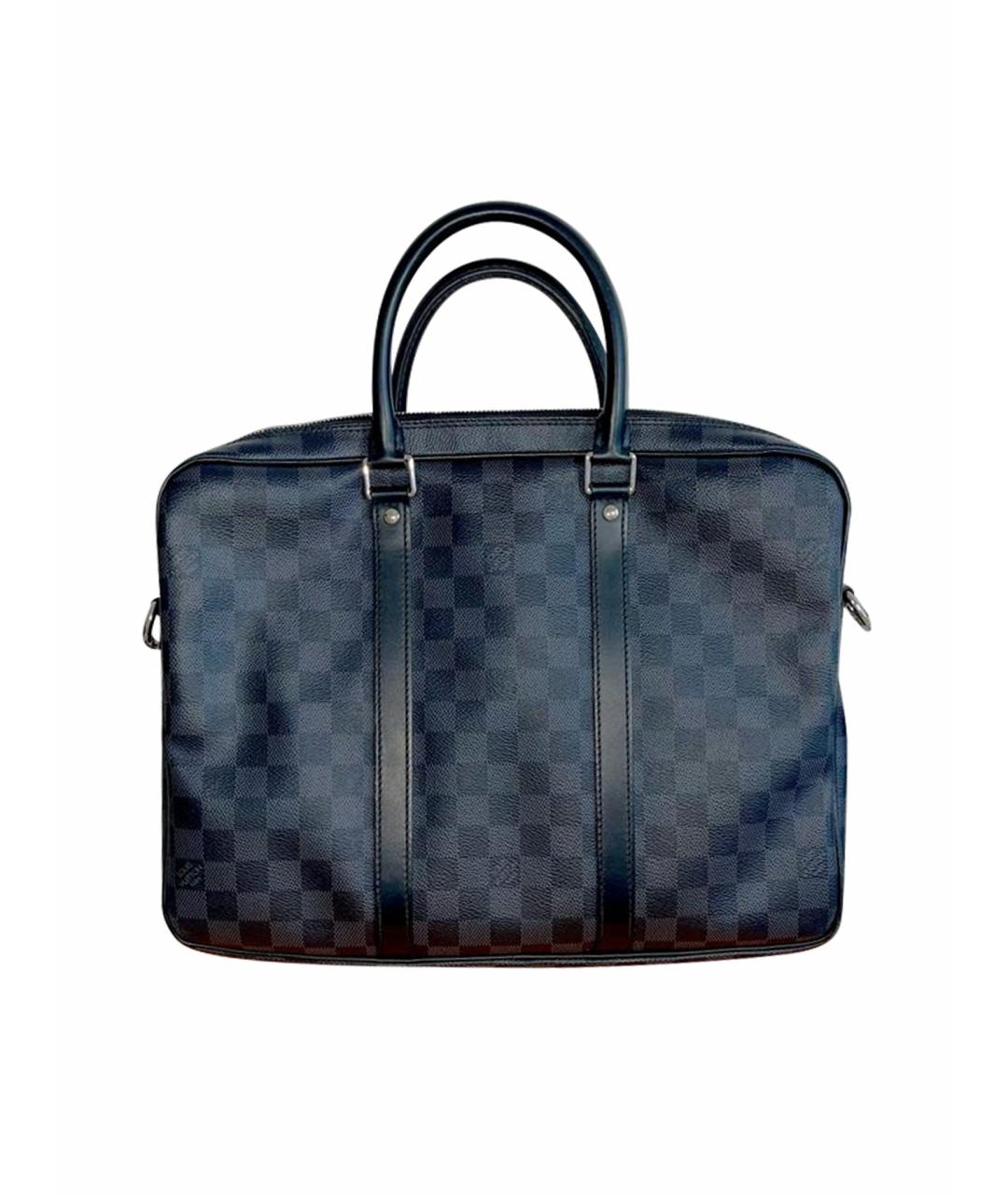 LOUIS VUITTON Черный кожаный портфель, фото 1