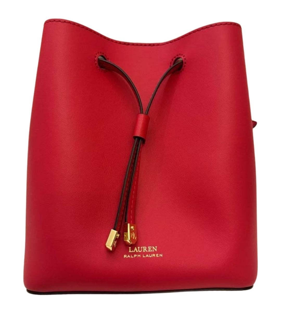 RALPH LAUREN Красная кожаная сумка тоут, фото 1