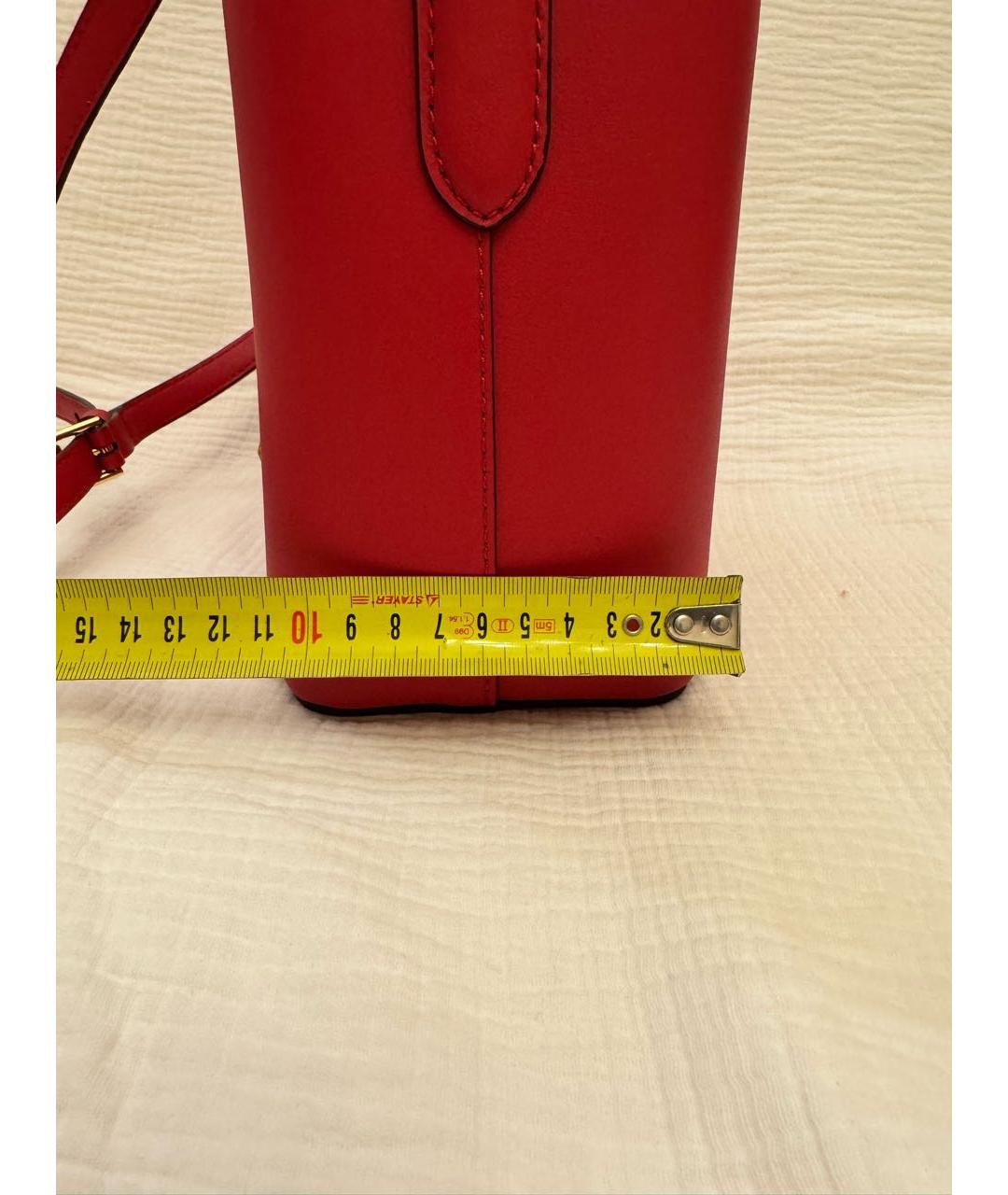 RALPH LAUREN Красная кожаная сумка тоут, фото 7