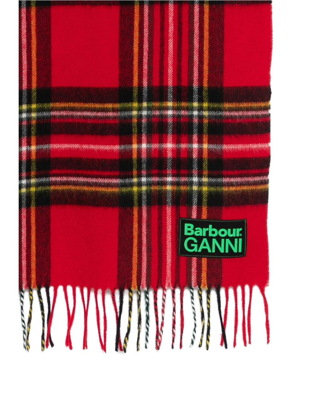 BARBOUR Красный шерстяной шарф, фото 3