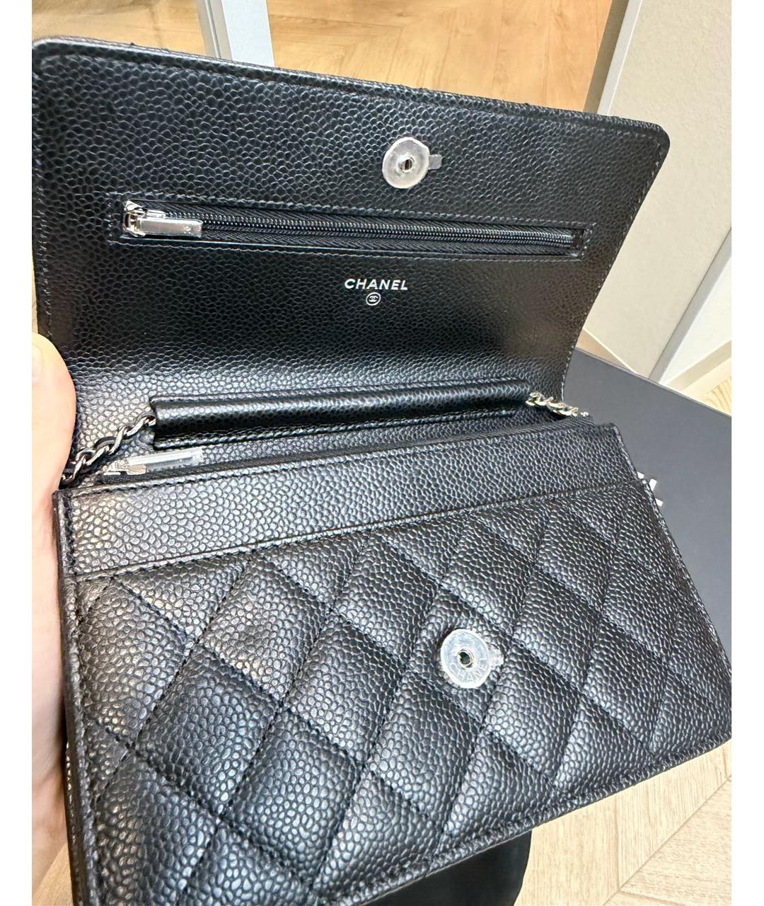 CHANEL Черная кожаная сумка через плечо, фото 6