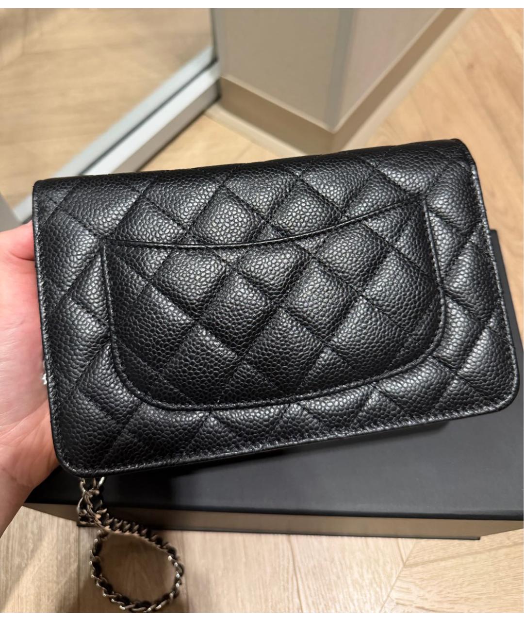 CHANEL Черная кожаная сумка через плечо, фото 4