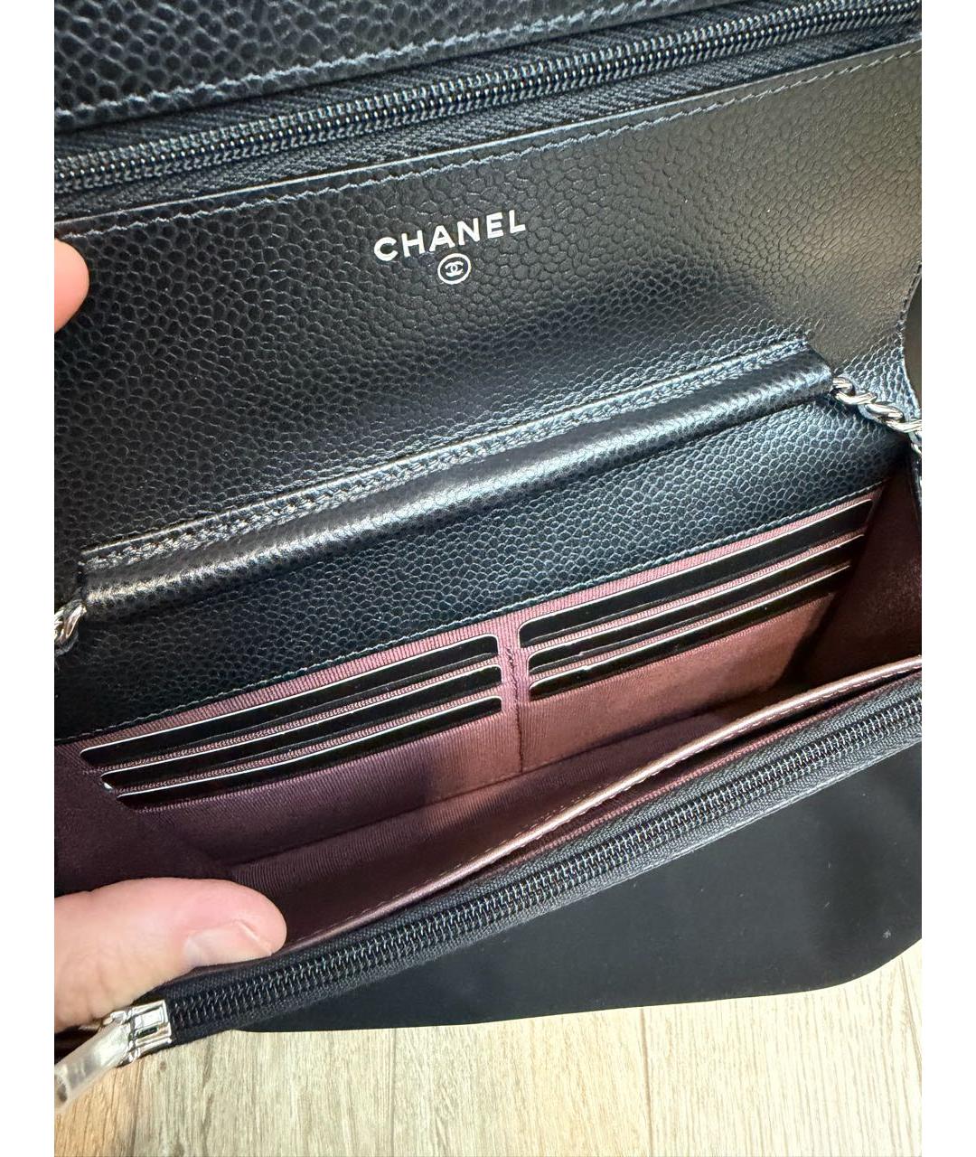 CHANEL Черная кожаная сумка через плечо, фото 8