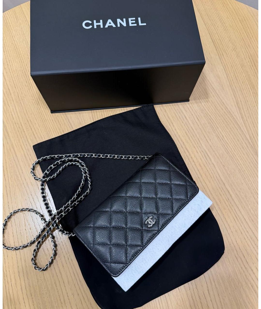 CHANEL Черная кожаная сумка через плечо, фото 2