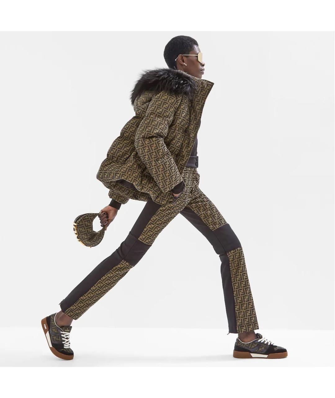 FENDI Коричневые замшевые кеды, фото 5