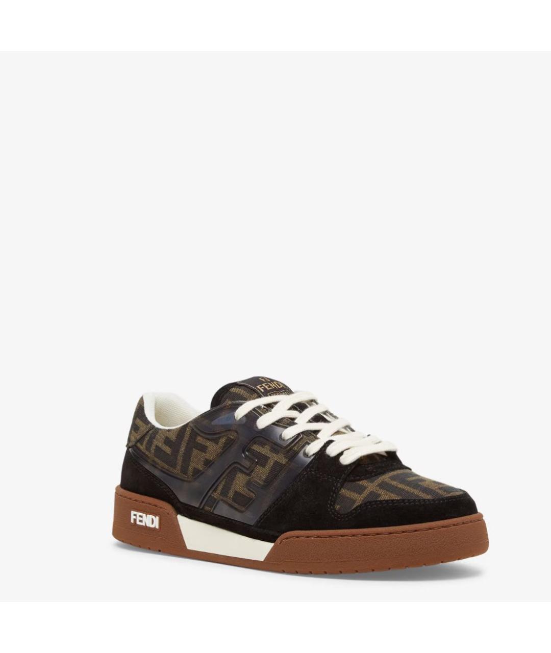 FENDI Коричневые замшевые кеды, фото 6