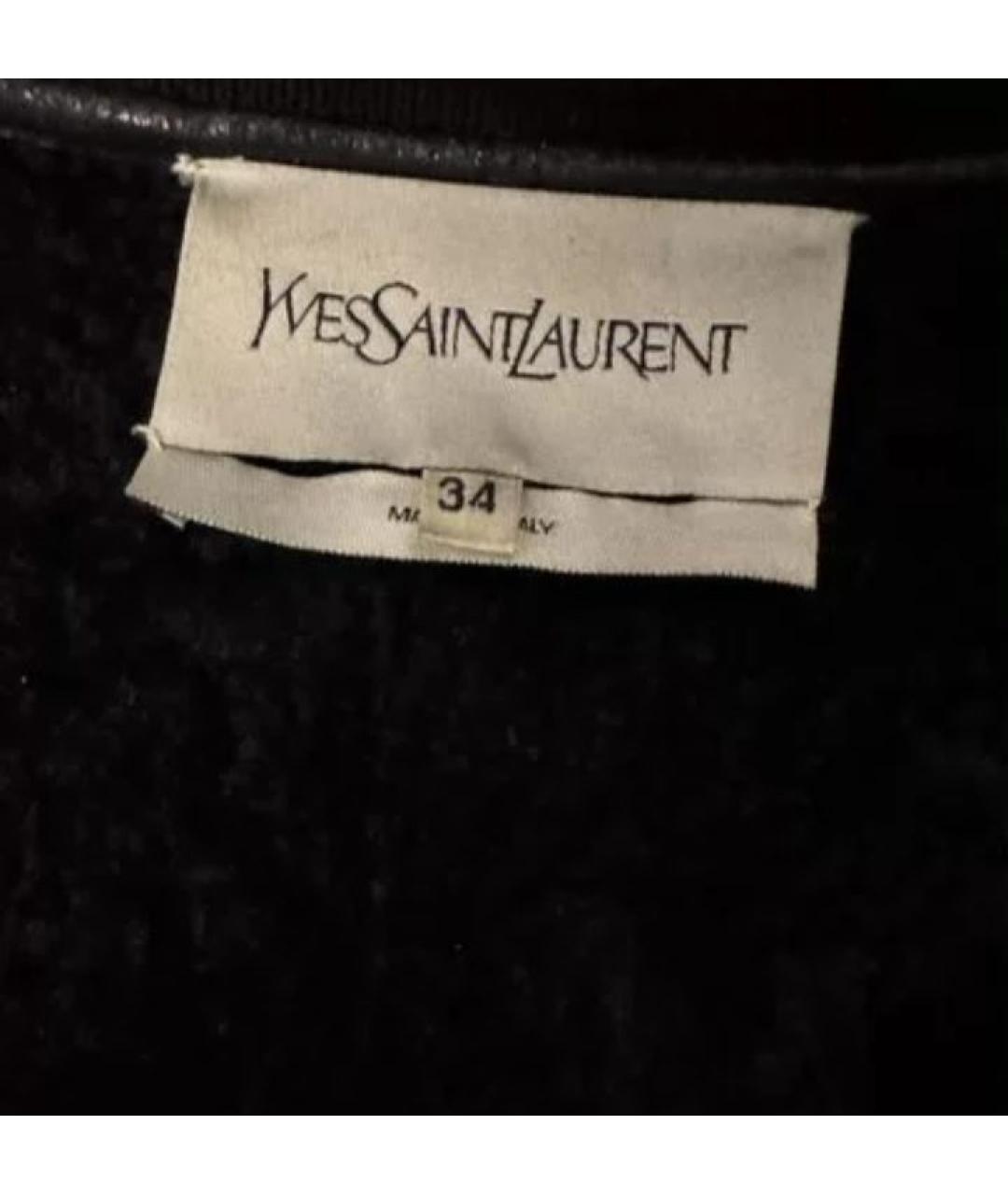 YVES SAINT LAURENT VINTAGE Черная кожаная дубленка, фото 2