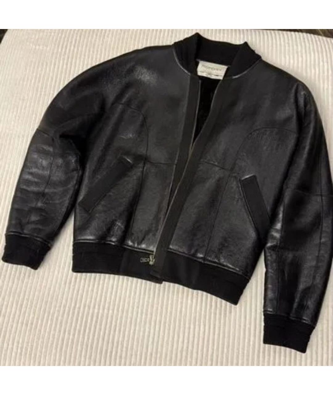 YVES SAINT LAURENT VINTAGE Черная кожаная дубленка, фото 4