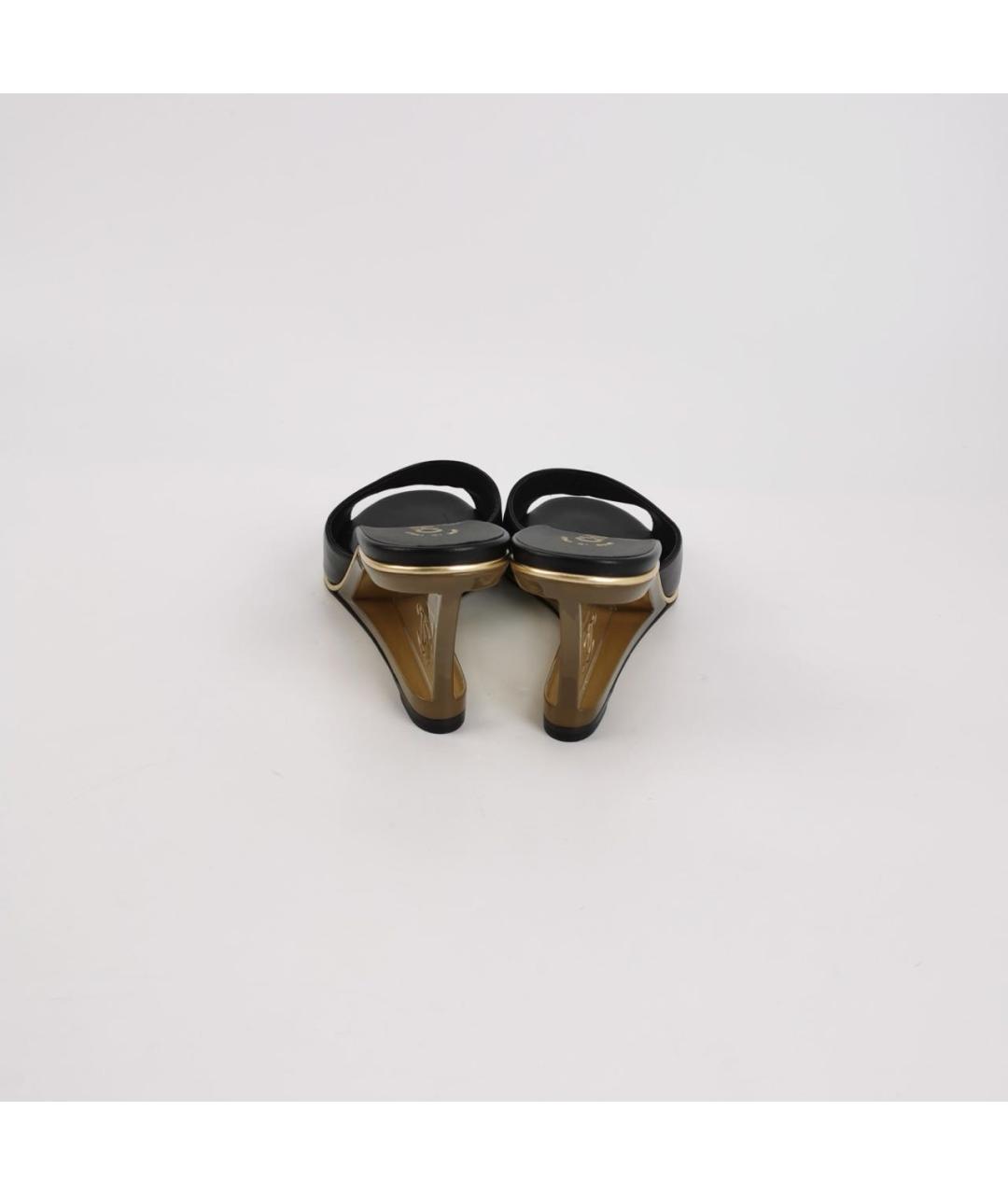 CHANEL Черные кожаные мюли, фото 4