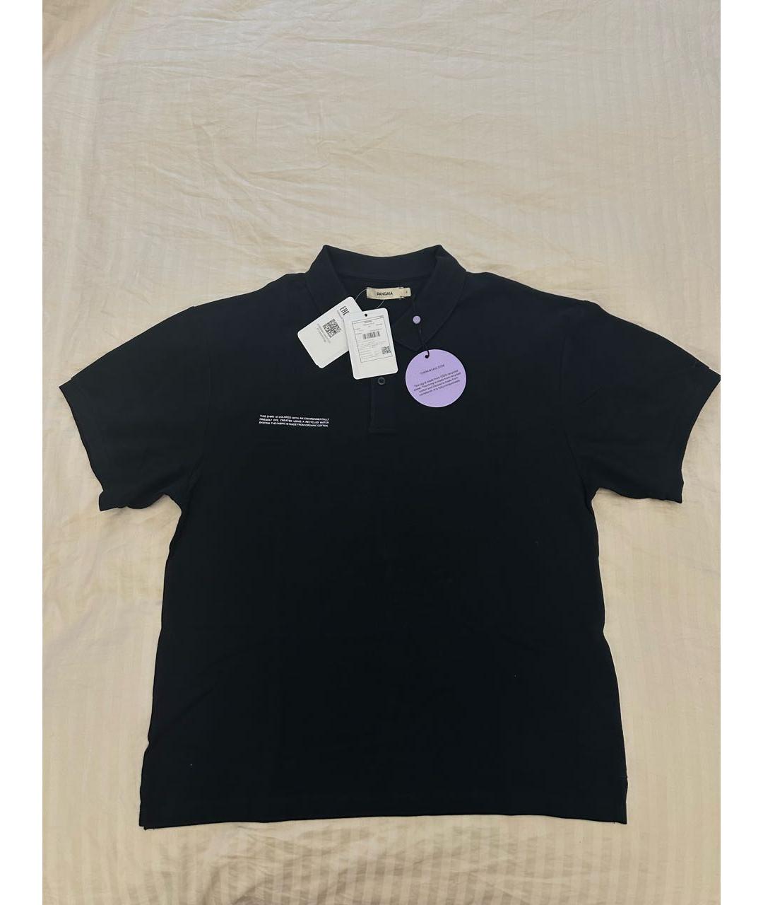 THE PANGAIA Черное хлопковое поло с коротким рукавом, фото 5