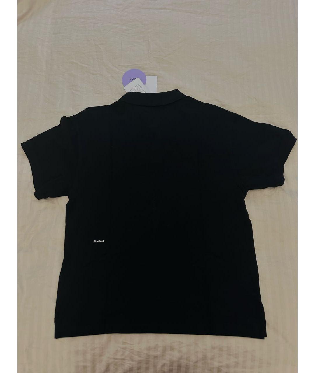 THE PANGAIA Черное хлопковое поло с коротким рукавом, фото 2