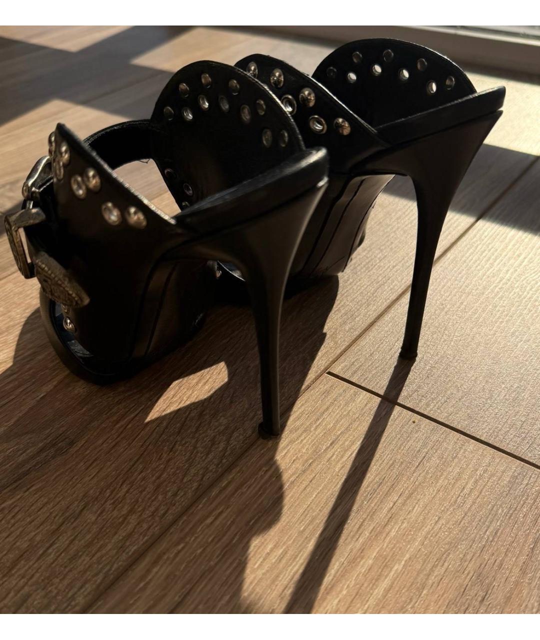 GIUSEPPE ZANOTTI DESIGN Черные кожаные мюли, фото 3