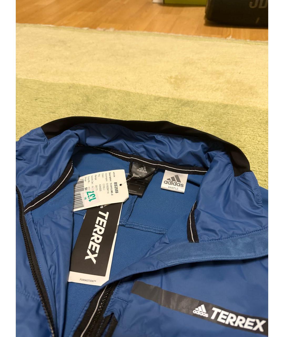 ADIDAS Синяя синтетическая куртка, фото 3