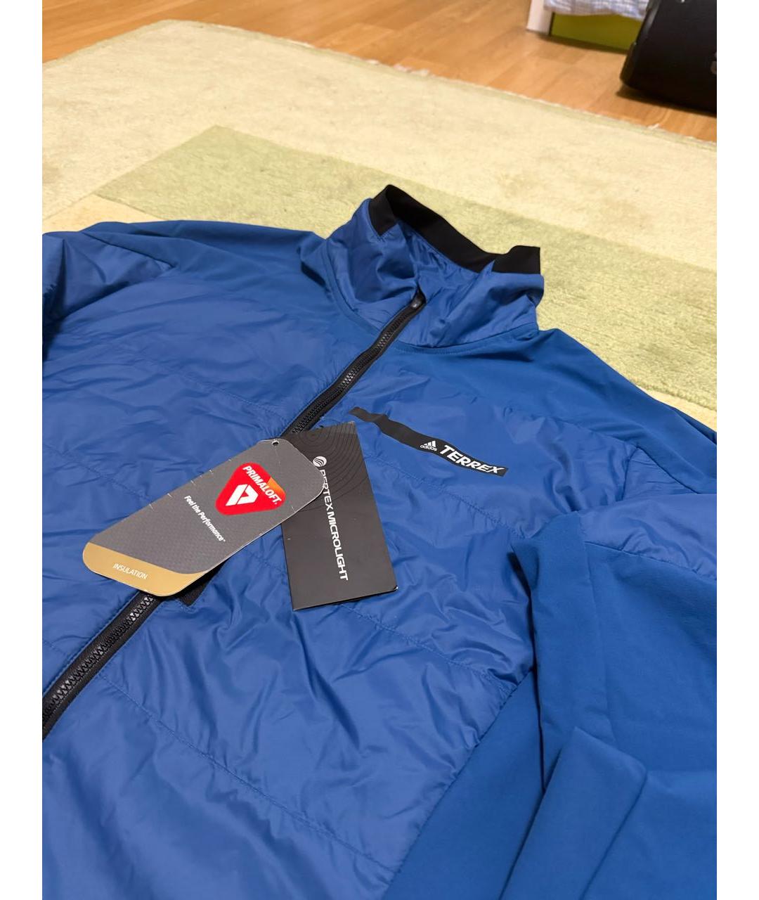 ADIDAS Синяя синтетическая куртка, фото 2