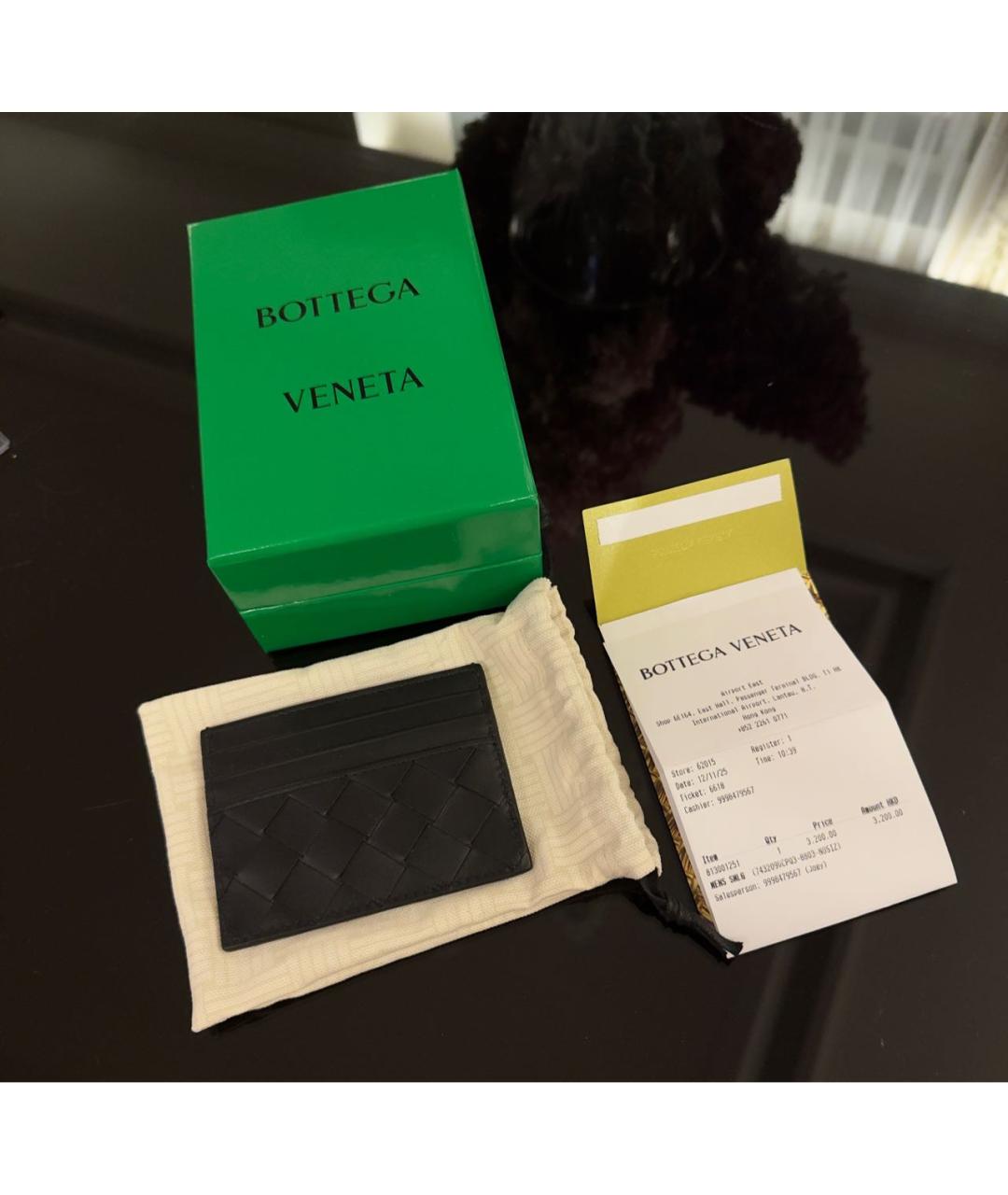 BOTTEGA VENETA Черный кожаный кардхолдер, фото 6