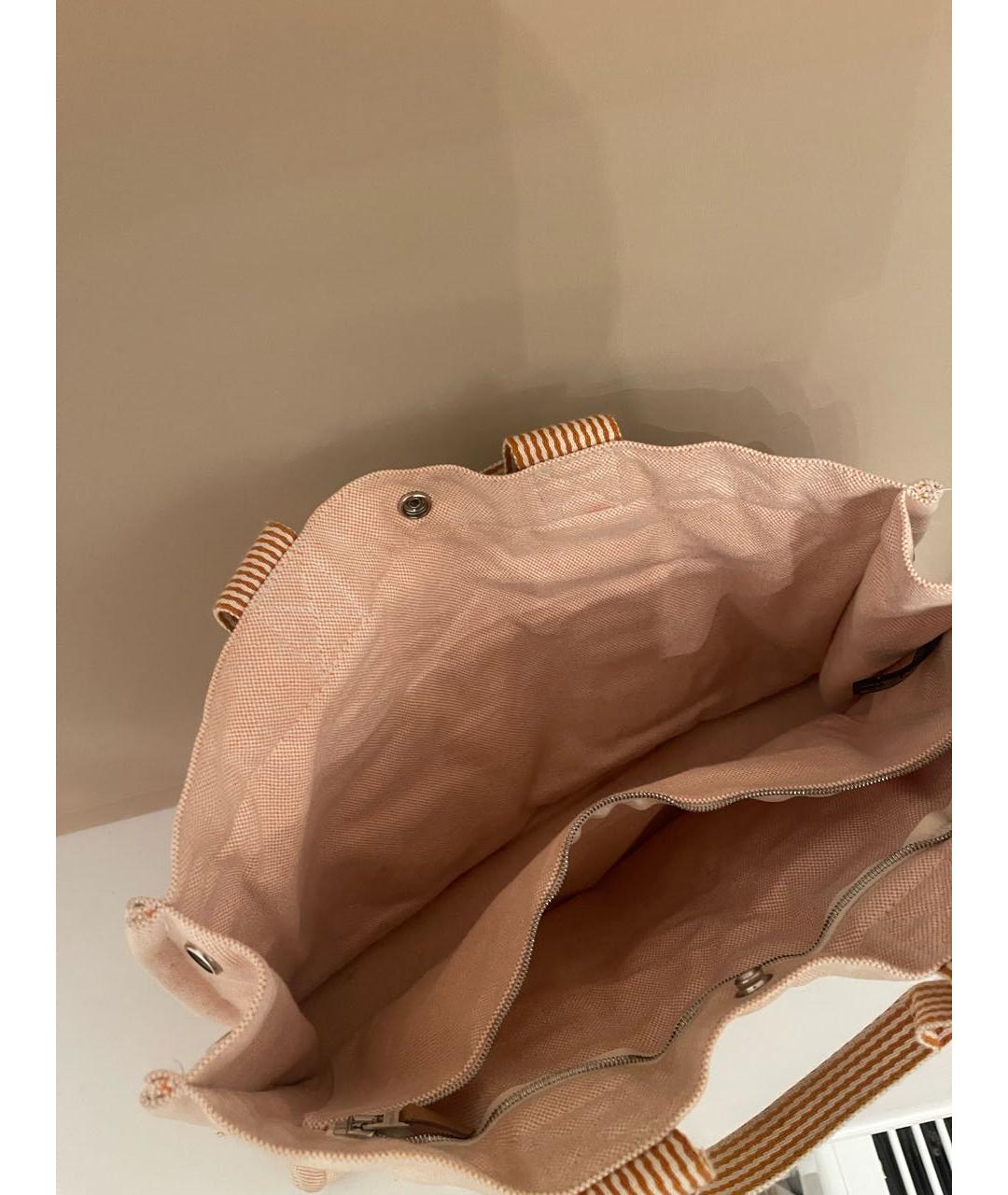 HERMES Бежевая тканевая сумка тоут, фото 2