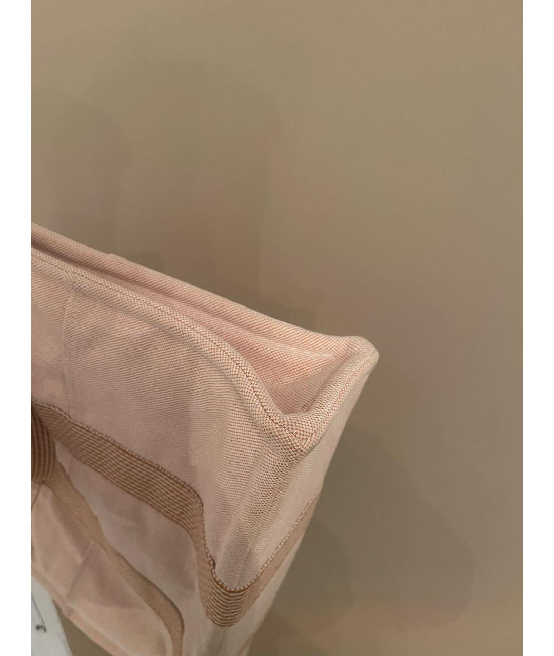 HERMES Бежевая тканевая сумка тоут, фото 3