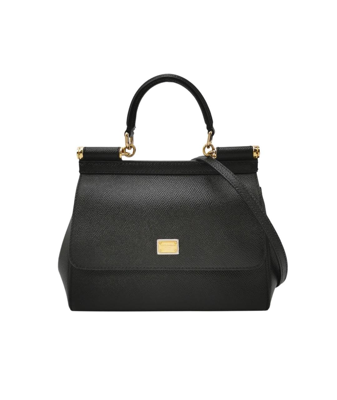 DOLCE&GABBANA Черная кожаная сумка через плечо, фото 9