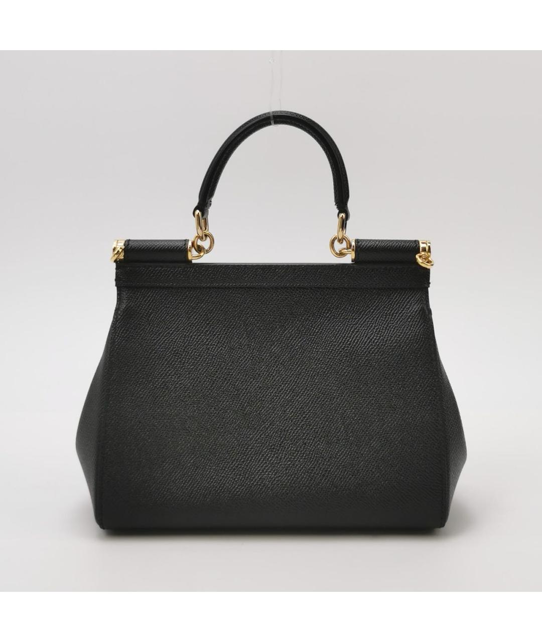 DOLCE&GABBANA Черная кожаная сумка через плечо, фото 4