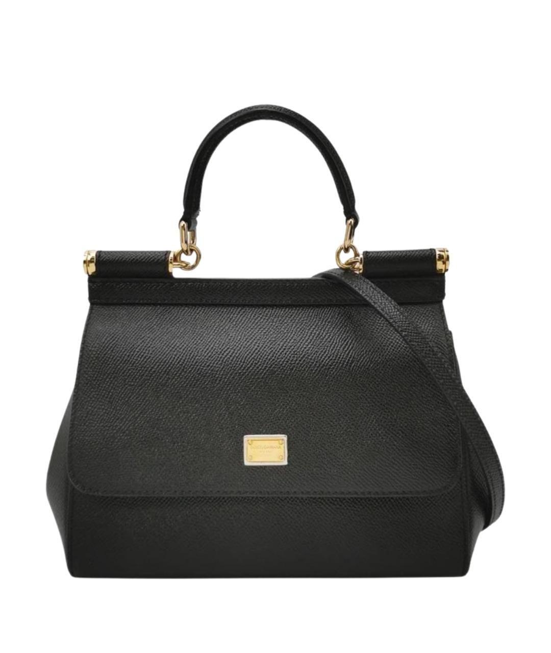 DOLCE&GABBANA Черная кожаная сумка через плечо, фото 1