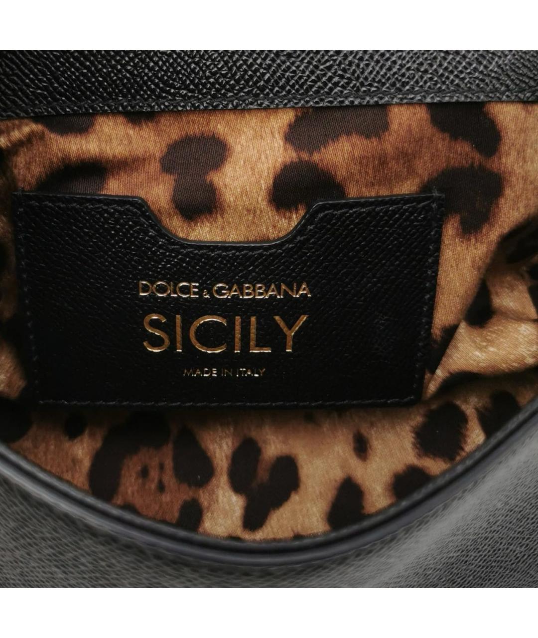 DOLCE&GABBANA Черная кожаная сумка через плечо, фото 7