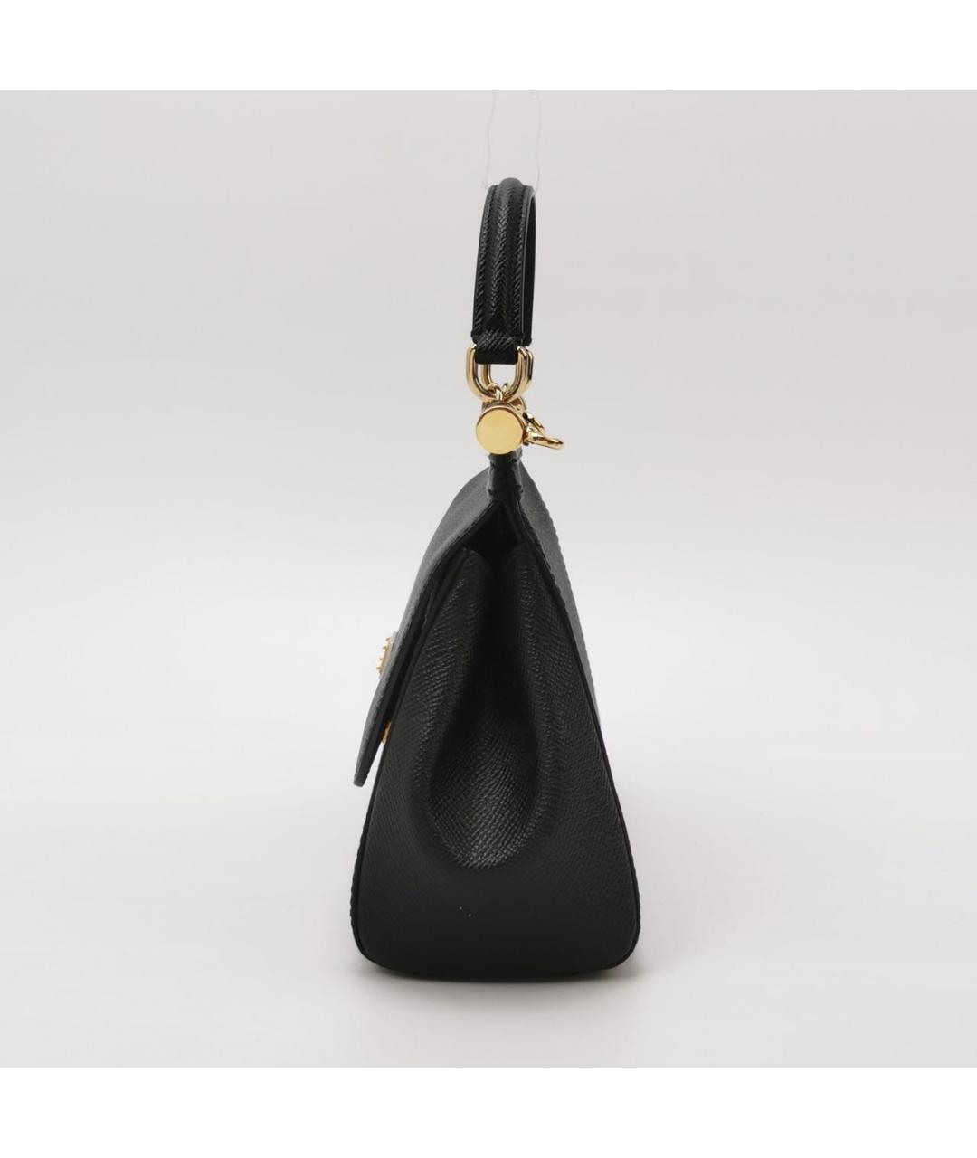 DOLCE&GABBANA Черная кожаная сумка через плечо, фото 2