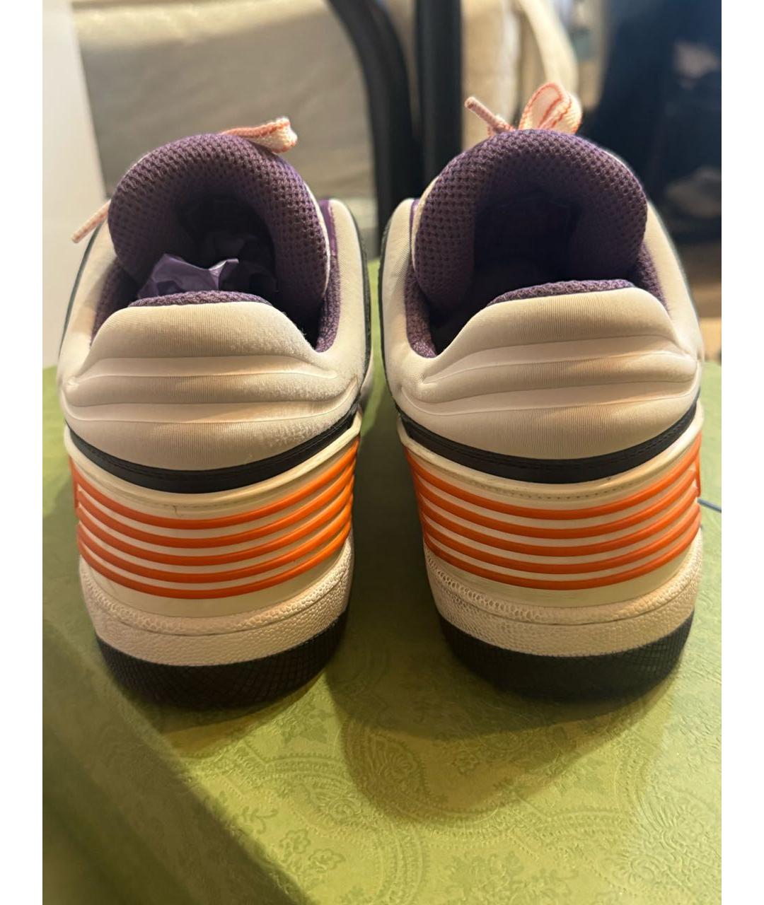 GUCCI Бордовые кроссовки из искусственной кожи, фото 4